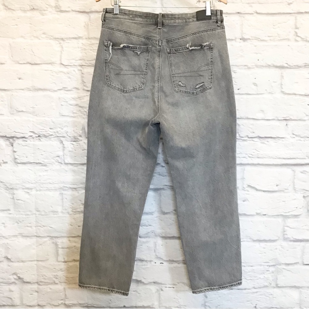 American Eagle 12 Highest Rise 90s Boyfriend Women’s Jeans Gray Distressed - Picture 6 of 11